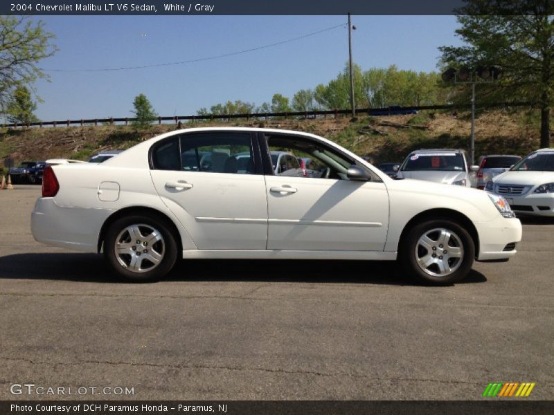 White / Gray 2004 Chevrolet Malibu LT V6 Sedan