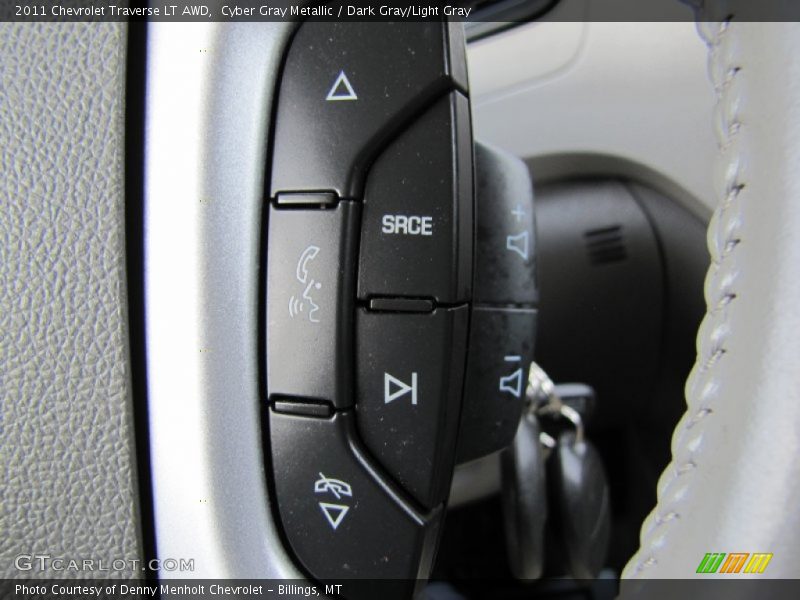 Cyber Gray Metallic / Dark Gray/Light Gray 2011 Chevrolet Traverse LT AWD