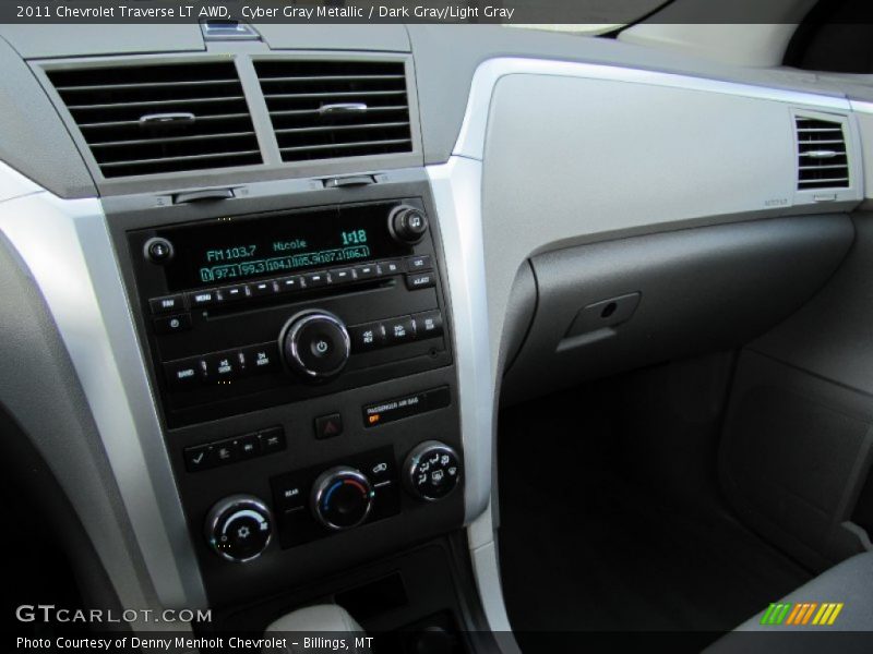 Cyber Gray Metallic / Dark Gray/Light Gray 2011 Chevrolet Traverse LT AWD