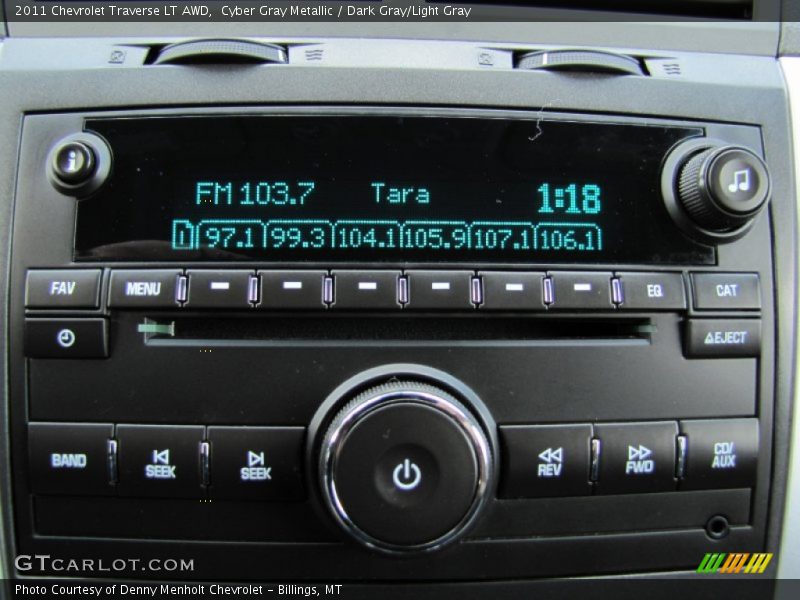 Cyber Gray Metallic / Dark Gray/Light Gray 2011 Chevrolet Traverse LT AWD