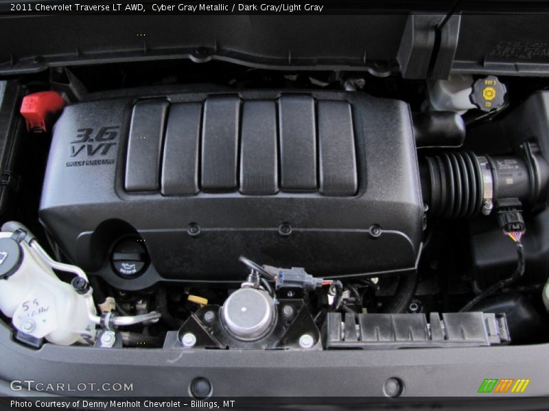 Cyber Gray Metallic / Dark Gray/Light Gray 2011 Chevrolet Traverse LT AWD