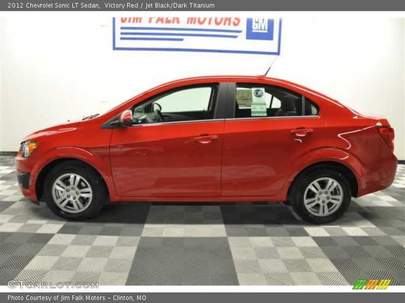 Victory Red / Jet Black/Dark Titanium 2012 Chevrolet Sonic LT Sedan