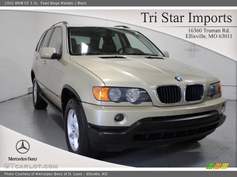 Pearl Beige Metallic / Black 2002 BMW X5 3.0i