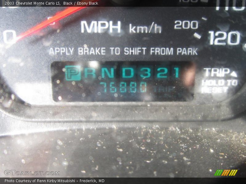 Black / Ebony Black 2003 Chevrolet Monte Carlo LS