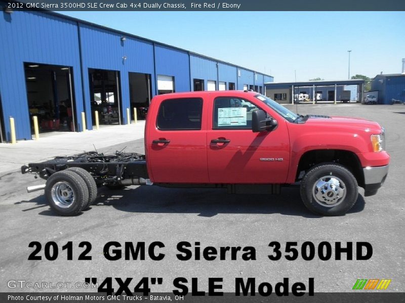 Fire Red / Ebony 2012 GMC Sierra 3500HD SLE Crew Cab 4x4 Dually Chassis