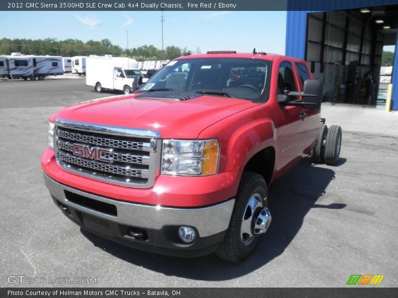 Fire Red / Ebony 2012 GMC Sierra 3500HD SLE Crew Cab 4x4 Dually Chassis