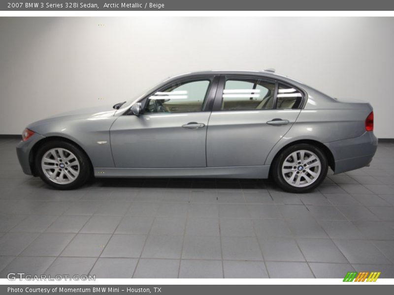 Arctic Metallic / Beige 2007 BMW 3 Series 328i Sedan