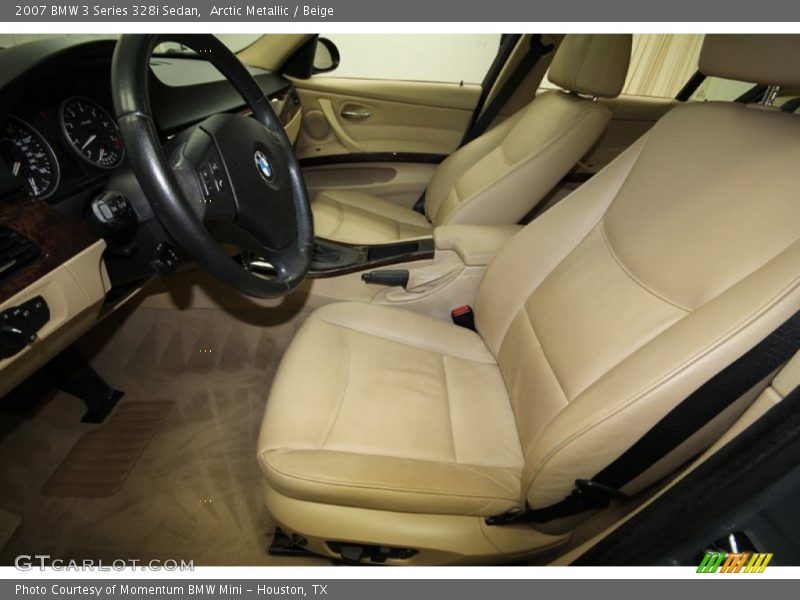 Arctic Metallic / Beige 2007 BMW 3 Series 328i Sedan