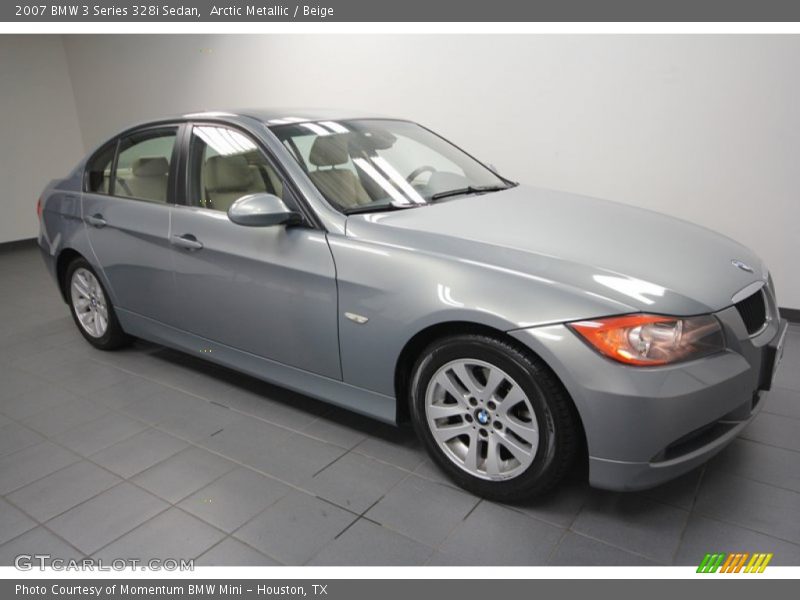 Arctic Metallic / Beige 2007 BMW 3 Series 328i Sedan