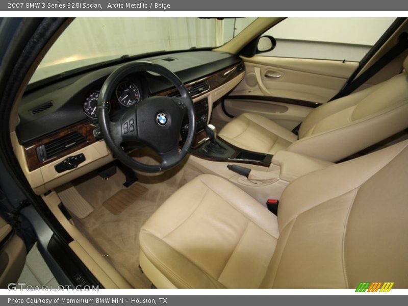 Arctic Metallic / Beige 2007 BMW 3 Series 328i Sedan