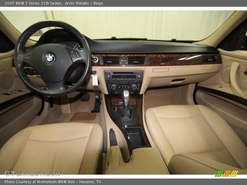 Arctic Metallic / Beige 2007 BMW 3 Series 328i Sedan