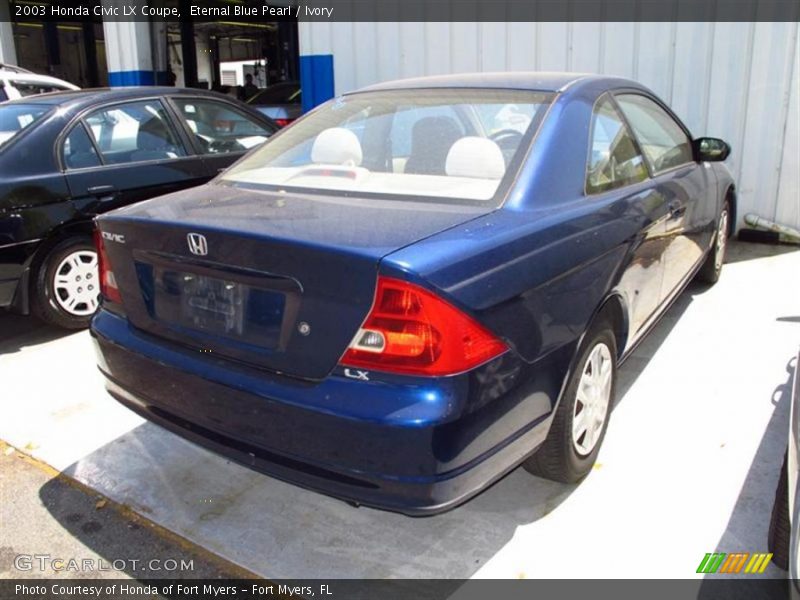 Eternal Blue Pearl / Ivory 2003 Honda Civic LX Coupe