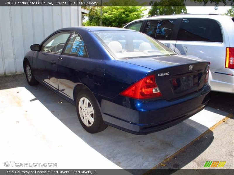 Eternal Blue Pearl / Ivory 2003 Honda Civic LX Coupe