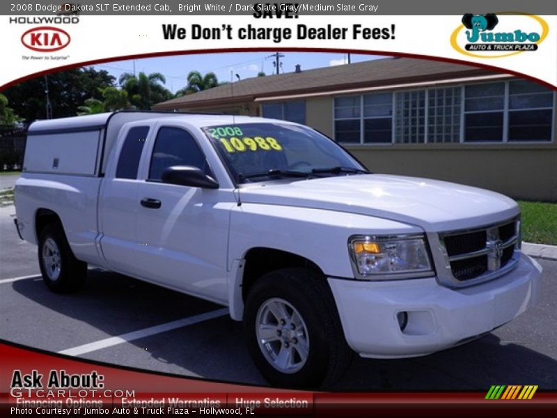 Bright White / Dark Slate Gray/Medium Slate Gray 2008 Dodge Dakota SLT Extended Cab