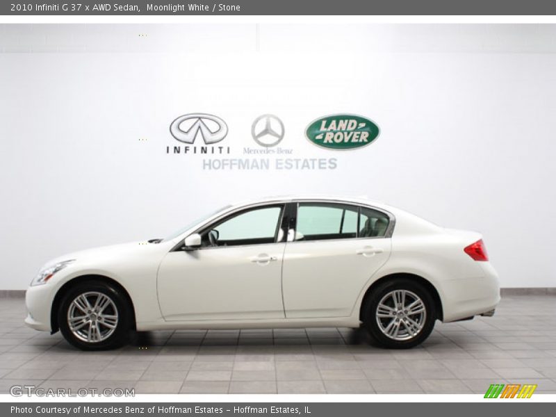 Moonlight White / Stone 2010 Infiniti G 37 x AWD Sedan