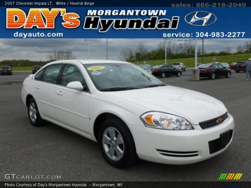 White / Neutral Beige 2007 Chevrolet Impala LT