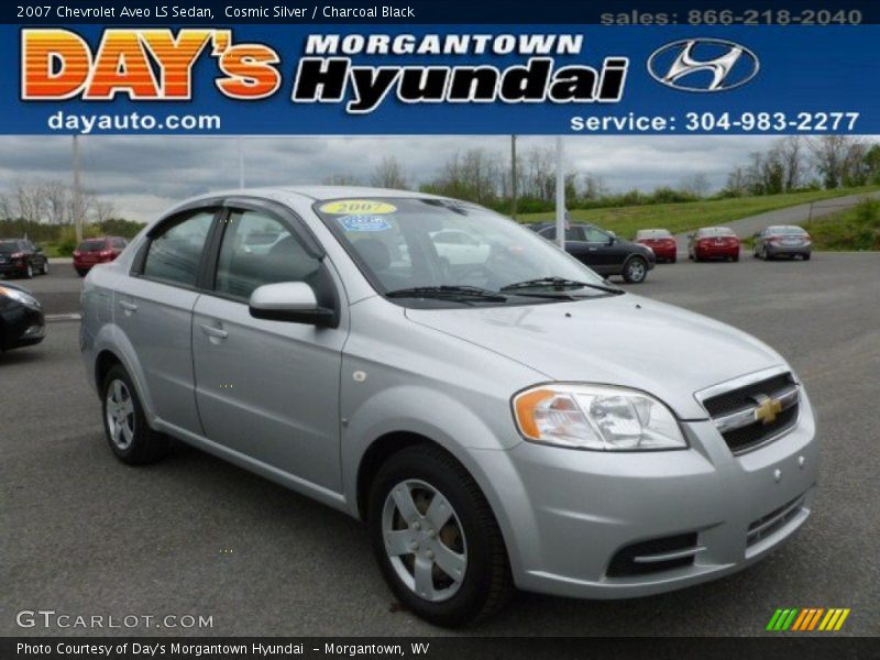 Cosmic Silver / Charcoal Black 2007 Chevrolet Aveo LS Sedan