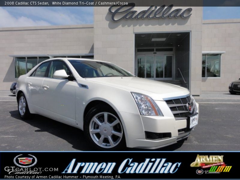 White Diamond Tri-Coat / Cashmere/Cocoa 2008 Cadillac CTS Sedan