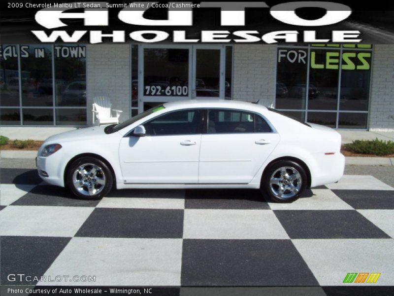 Summit White / Cocoa/Cashmere 2009 Chevrolet Malibu LT Sedan