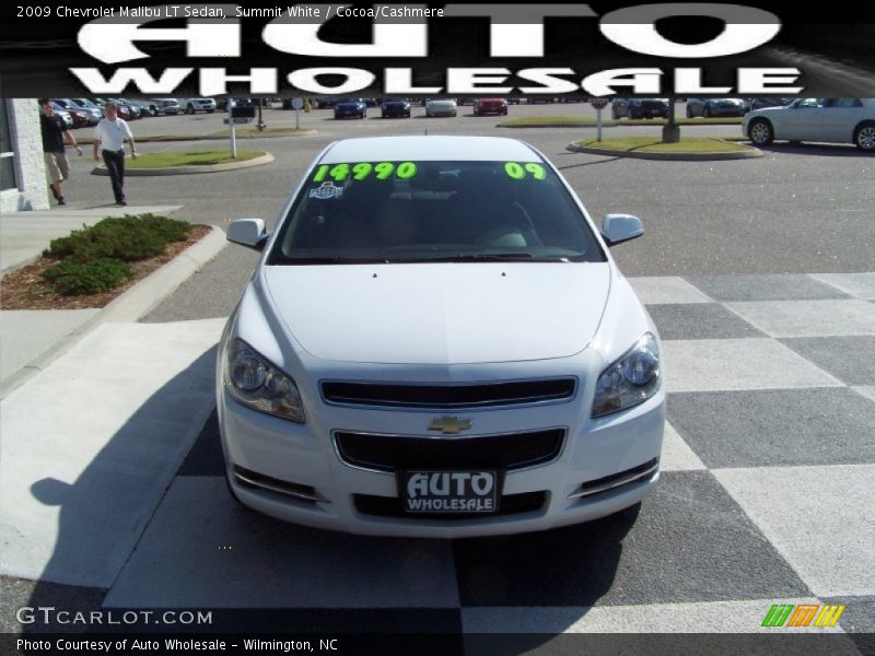 Summit White / Cocoa/Cashmere 2009 Chevrolet Malibu LT Sedan