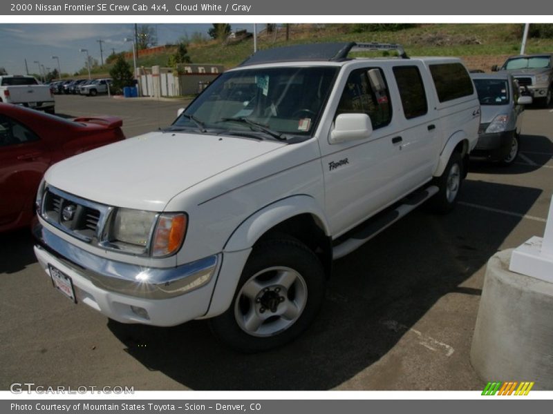 Cloud White / Gray 2000 Nissan Frontier SE Crew Cab 4x4