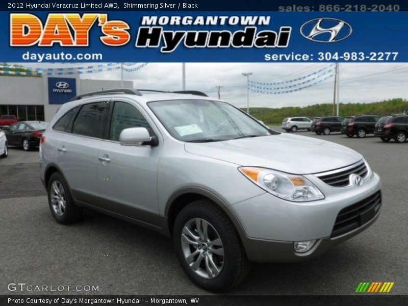 Shimmering Silver / Black 2012 Hyundai Veracruz Limited AWD