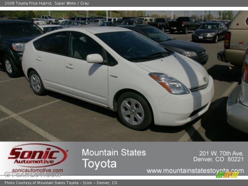 Super White / Gray 2008 Toyota Prius Hybrid