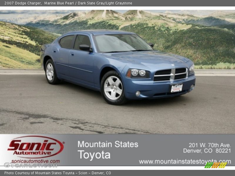 Marine Blue Pearl / Dark Slate Gray/Light Graystone 2007 Dodge Charger
