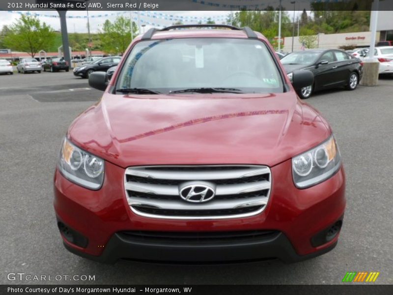 Sierra Red / Beige 2012 Hyundai Santa Fe GLS AWD