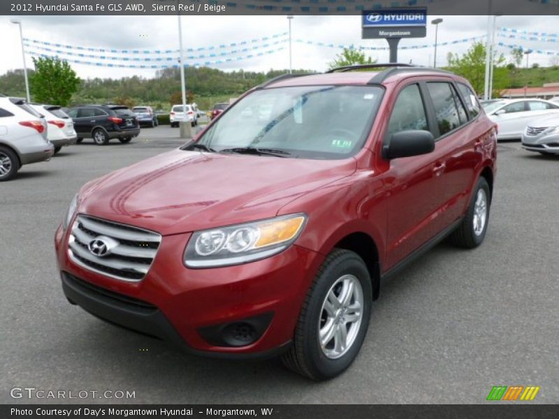 Sierra Red / Beige 2012 Hyundai Santa Fe GLS AWD