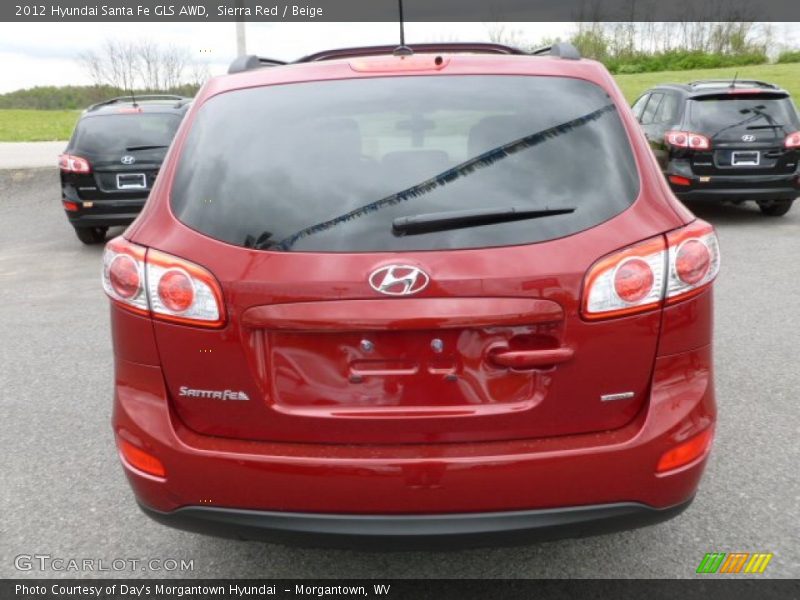 Sierra Red / Beige 2012 Hyundai Santa Fe GLS AWD