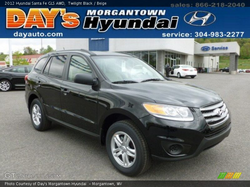 Twilight Black / Beige 2012 Hyundai Santa Fe GLS AWD