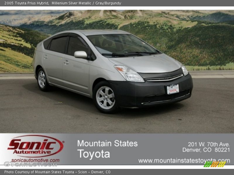 Millenium Silver Metallic / Gray/Burgundy 2005 Toyota Prius Hybrid