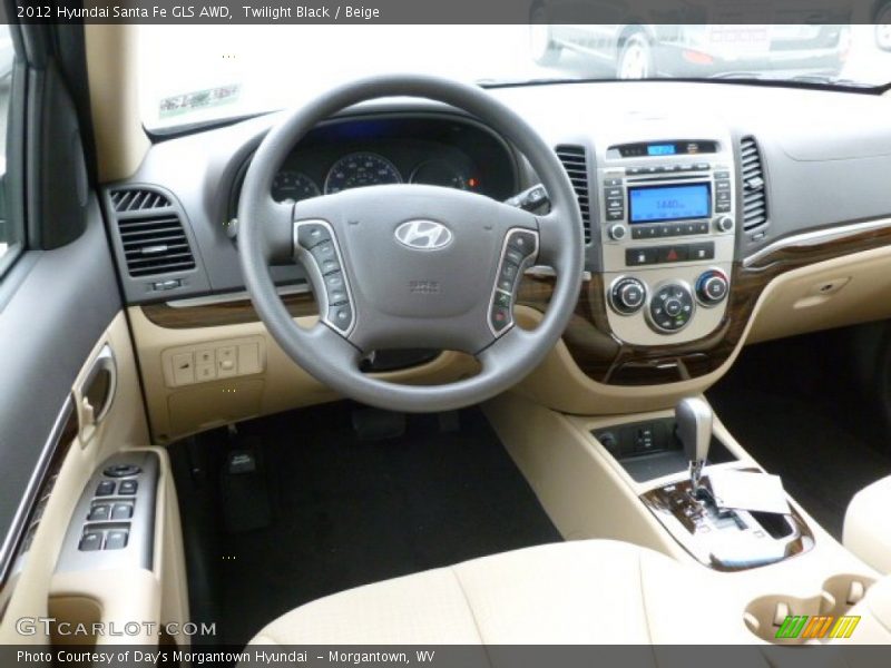 Twilight Black / Beige 2012 Hyundai Santa Fe GLS AWD
