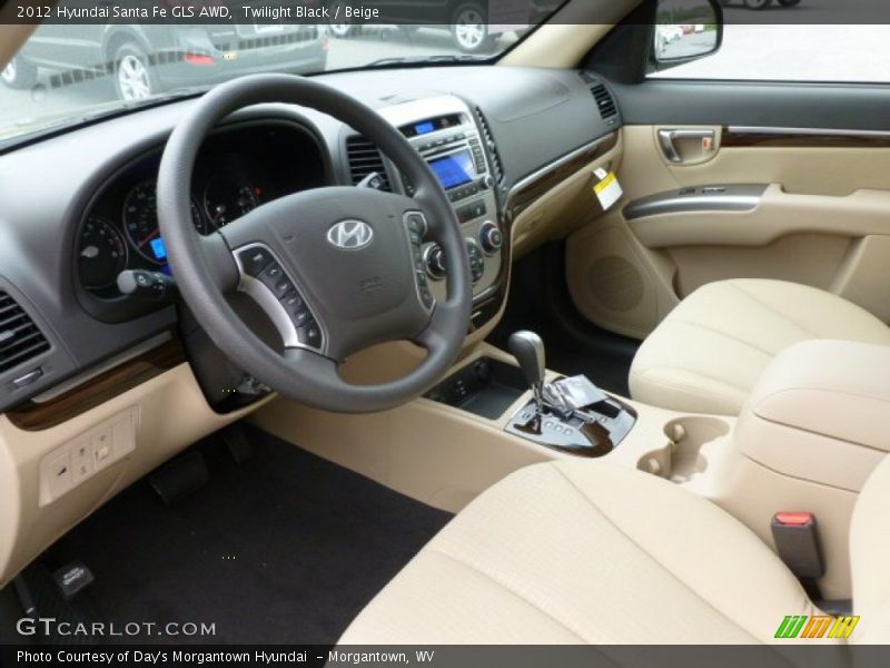 Twilight Black / Beige 2012 Hyundai Santa Fe GLS AWD