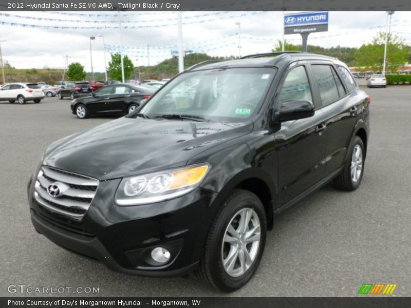 Twilight Black / Gray 2012 Hyundai Santa Fe SE V6 AWD