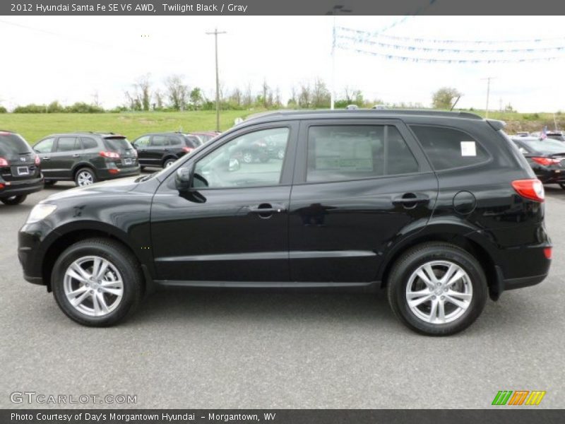 Twilight Black / Gray 2012 Hyundai Santa Fe SE V6 AWD