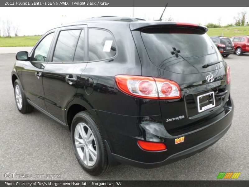 Twilight Black / Gray 2012 Hyundai Santa Fe SE V6 AWD