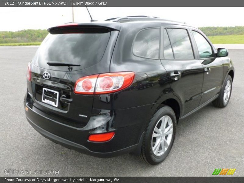 Twilight Black / Gray 2012 Hyundai Santa Fe SE V6 AWD
