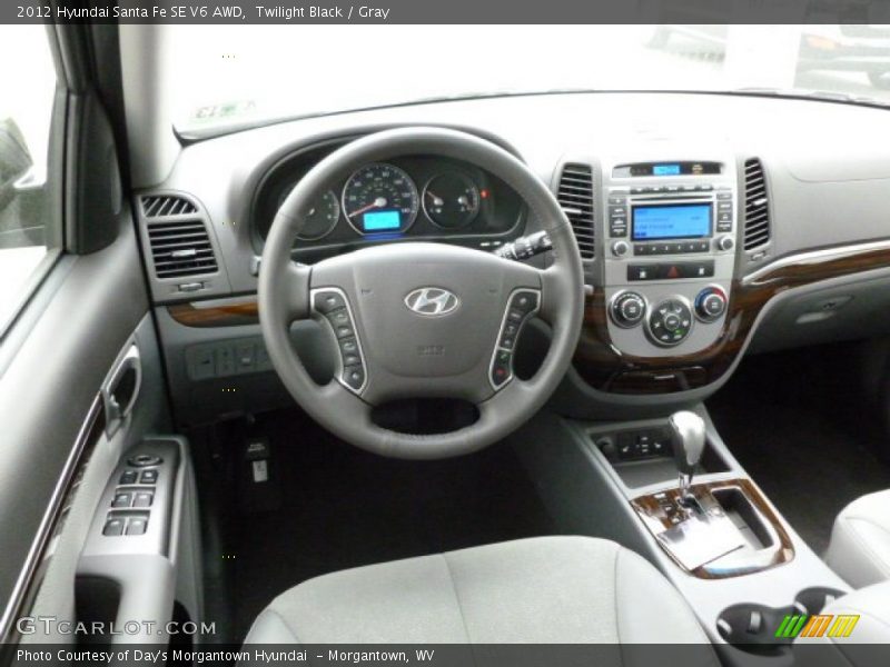 Twilight Black / Gray 2012 Hyundai Santa Fe SE V6 AWD