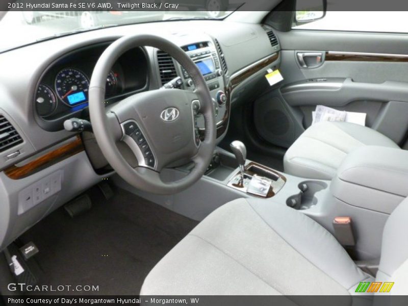 Twilight Black / Gray 2012 Hyundai Santa Fe SE V6 AWD