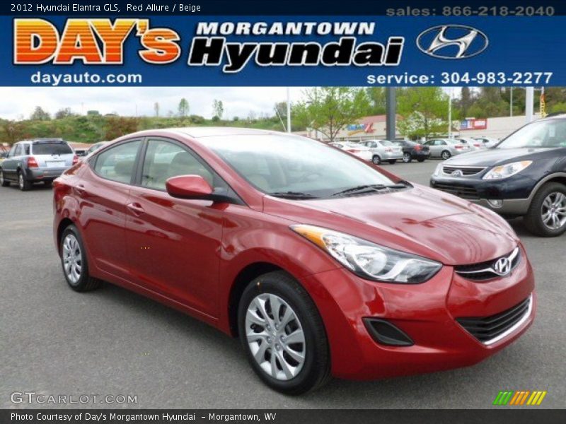Red Allure / Beige 2012 Hyundai Elantra GLS