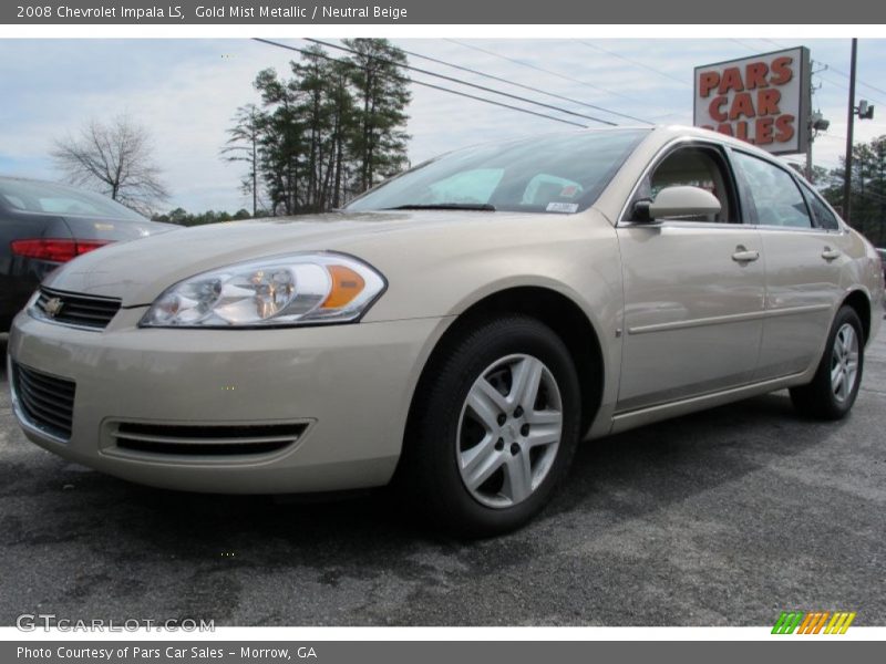Gold Mist Metallic / Neutral Beige 2008 Chevrolet Impala LS