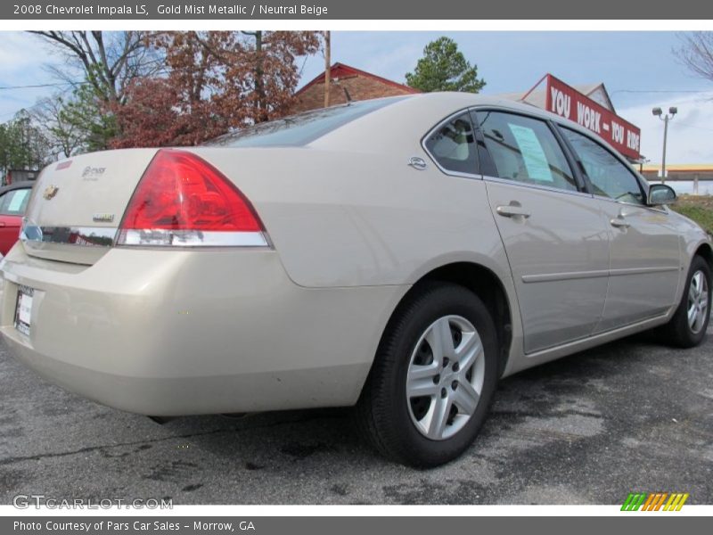Gold Mist Metallic / Neutral Beige 2008 Chevrolet Impala LS