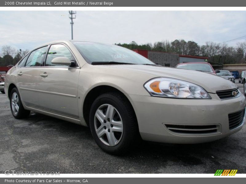 Gold Mist Metallic / Neutral Beige 2008 Chevrolet Impala LS