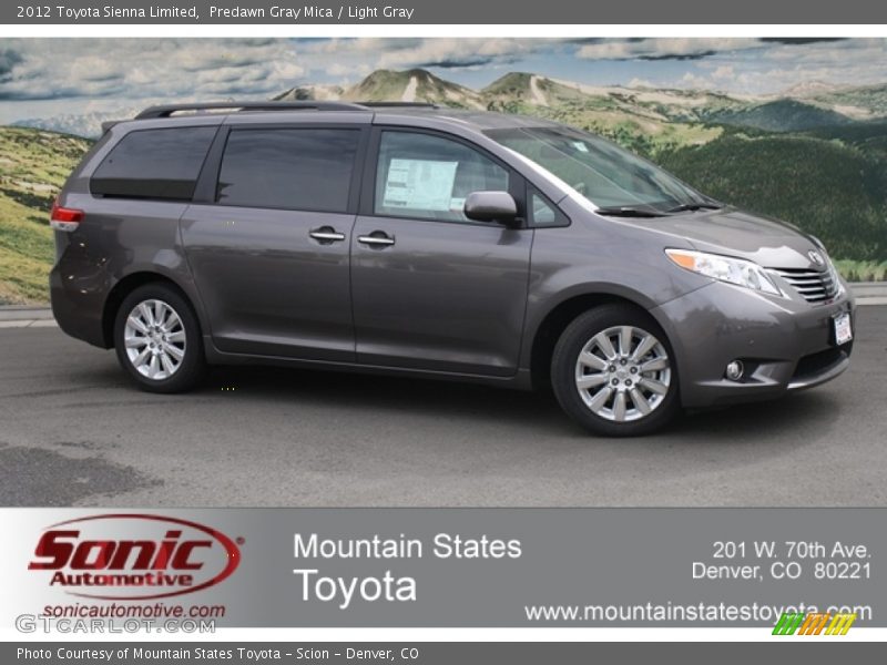 Predawn Gray Mica / Light Gray 2012 Toyota Sienna Limited