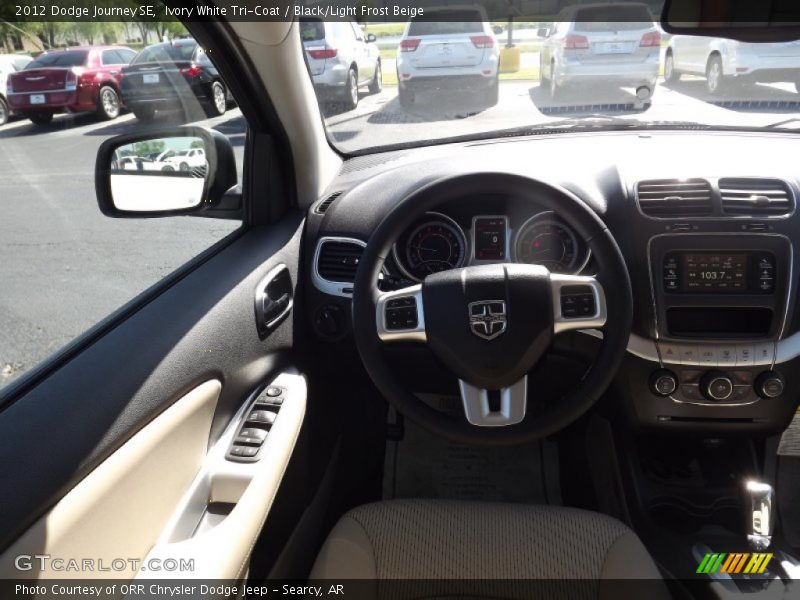 Ivory White Tri-Coat / Black/Light Frost Beige 2012 Dodge Journey SE
