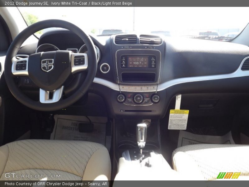 Ivory White Tri-Coat / Black/Light Frost Beige 2012 Dodge Journey SE
