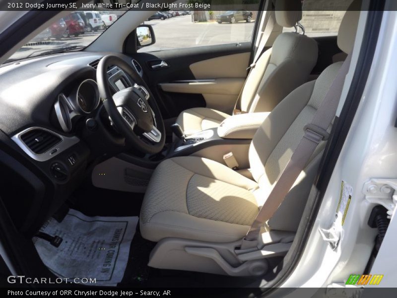 Ivory White Tri-Coat / Black/Light Frost Beige 2012 Dodge Journey SE