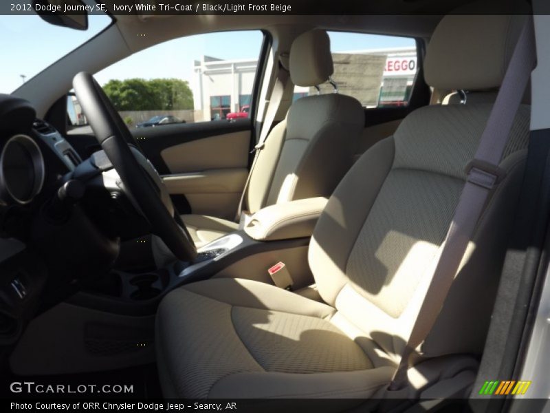 Ivory White Tri-Coat / Black/Light Frost Beige 2012 Dodge Journey SE